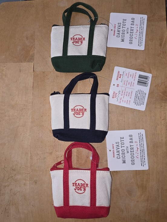 Trader Joe'S Handbags - Set Of 3 Trader Joe's Canvas Micro Tote w/Grocery Bag